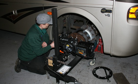 brake rotor being refaced